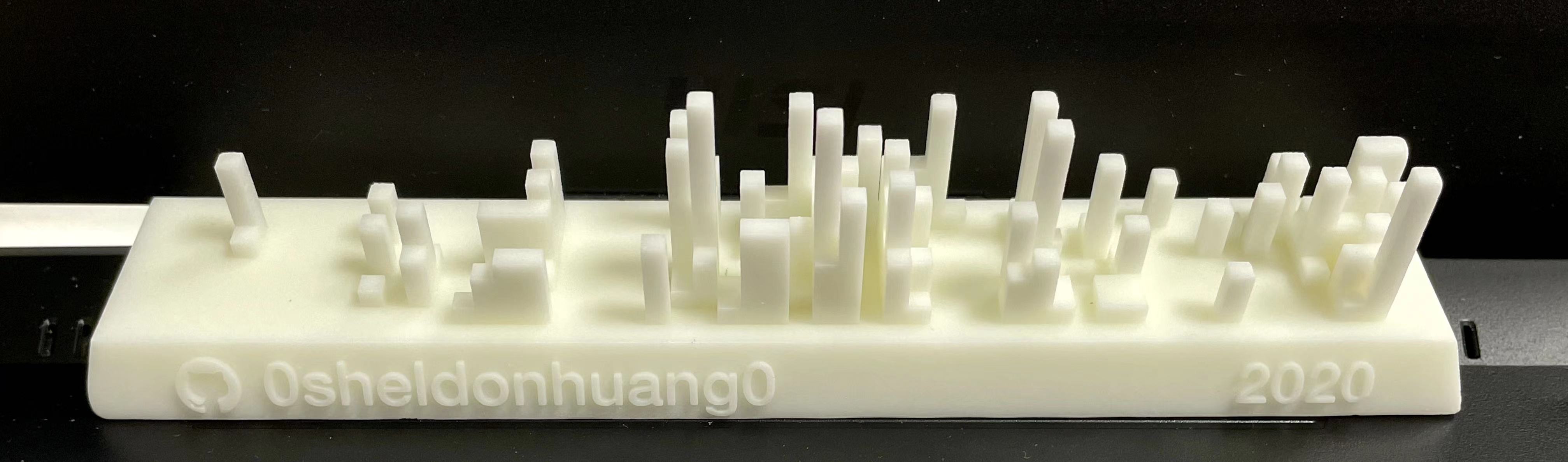 GitHub Skyline:把 contributions 用 3D 打印机打出来
